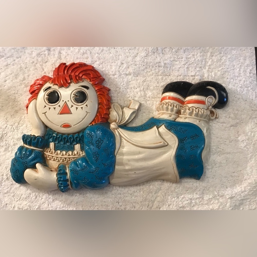 Vintage Raggedy Ann Wall Art Bobbs and Merrill Company Design Made by Dart Ind.